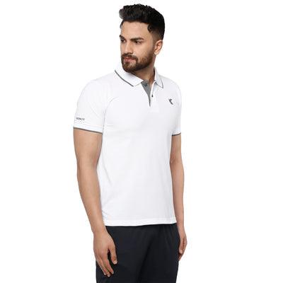Kronos Slim Fit Cotton Polo | Men's | Pure White | KIBI Sports - KIBI SPORTS