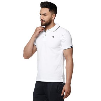 Kronos Slim Fit Cotton Polo | Men's | Pure White | KIBI Sports - KIBI SPORTS