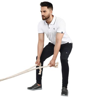 Kronos Slim Fit Cotton Polo | Men's | Pure White | KIBI Sports - KIBI SPORTS