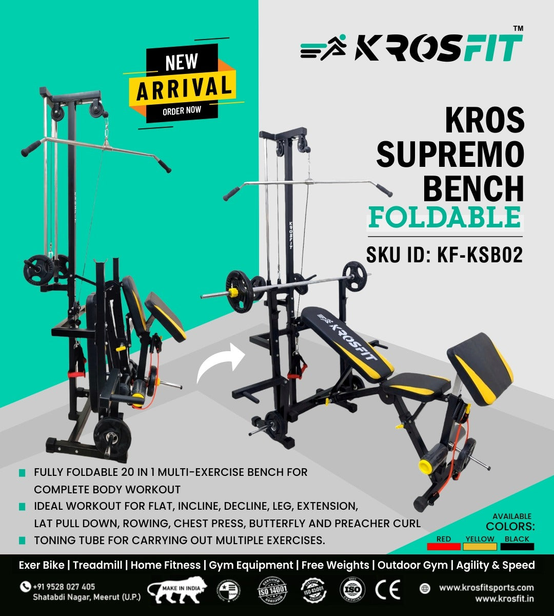 Krosfit Supremo Bench Foldable | GYM | KIBI Sports KrosFit