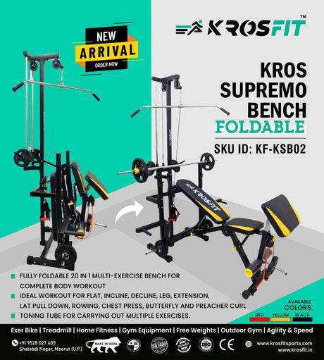 Krosfit Supremo Bench Foldable | GYM | KIBI Sports KrosFit