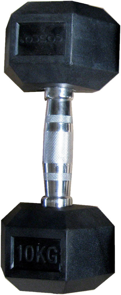 Cosco 10 kgs Hexagonal - Rubber Dumbell | KIBI Sports Cosco