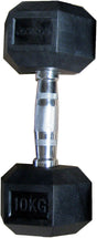 Cosco 10 kgs Hexagonal - Rubber Dumbell | KIBI Sports Cosco