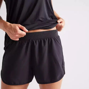 Domyos Women Gym Shorts Polyester 2 In 1 Black Domyos