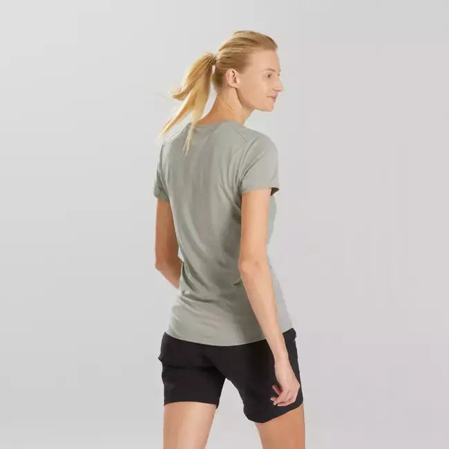 Quechua Women Mountain Hiking Quick Drying T-Shirt MH100 Sage Green Quechua