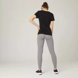 Domyos Women's Cotton Gym Legging 500 - Grey Domyos