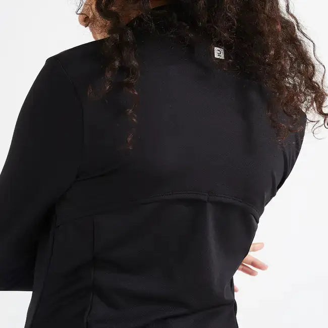 Women Straight-Cut Fitness Cardio Jacket - Black Domyos