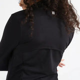 Women Straight-Cut Fitness Cardio Jacket - Black Domyos