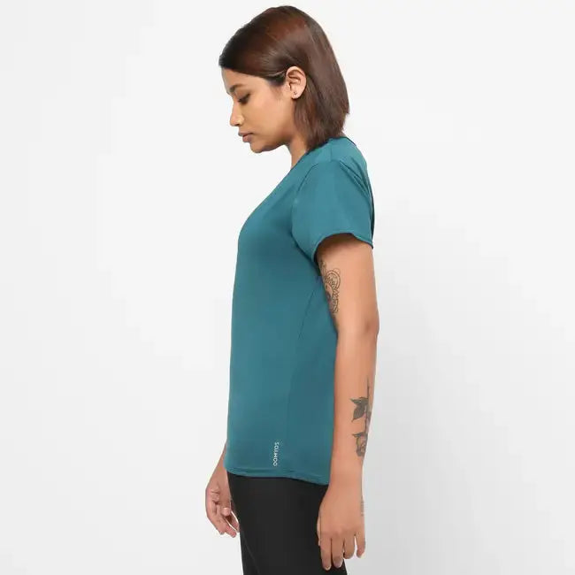Domyos Women Polyester Basic Gym T-Shirt - Green Domyos