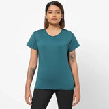 Domyos Women Polyester Basic Gym T-Shirt - Green Domyos