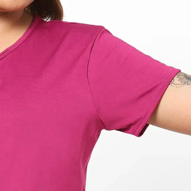 Domyos Women Polyester Basic Gym T-Shirt - Fuchsia Domyos