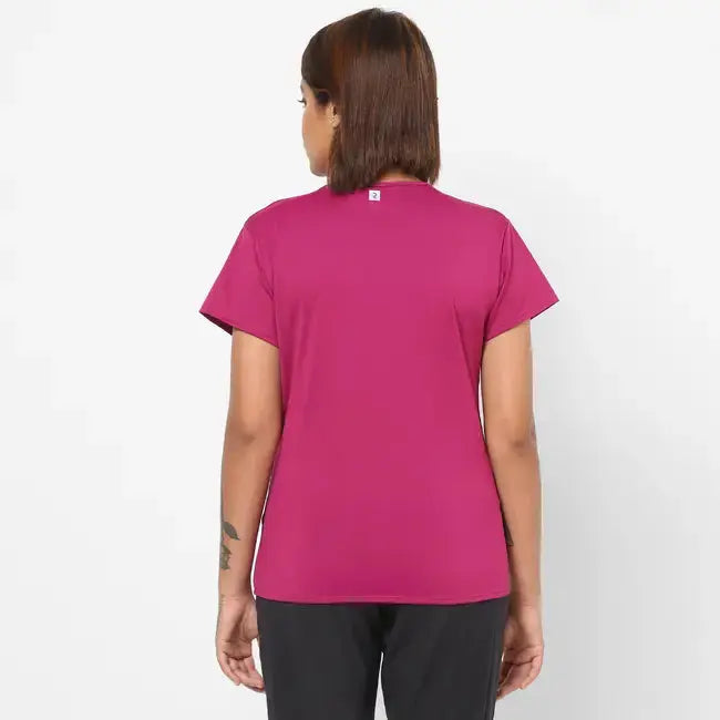 Domyos Women Polyester Basic Gym T-Shirt - Fuchsia Domyos