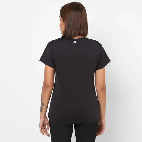 Domyos Women Polyester Basic Gym T-Shirt - Black Domyos