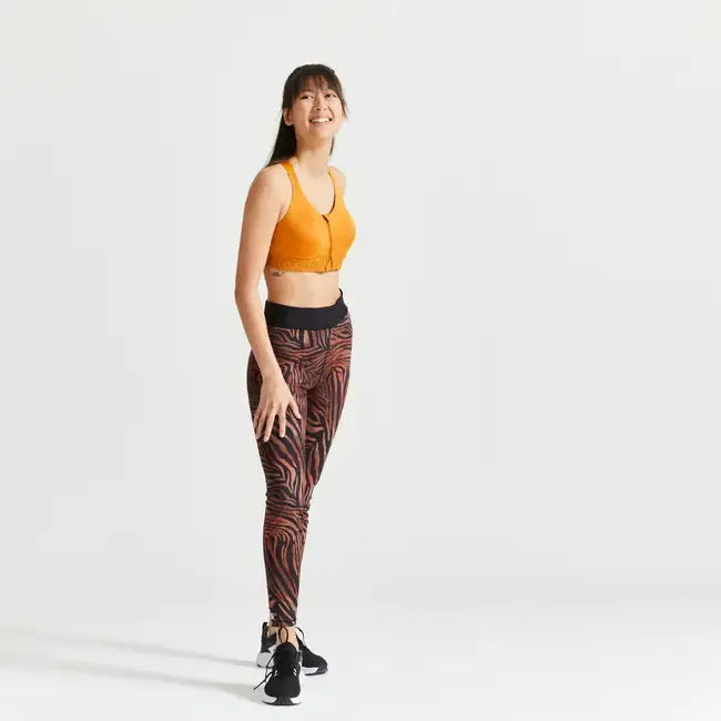 Domyos Large High-Support Fitness Bra 920 - Ochre Domyos