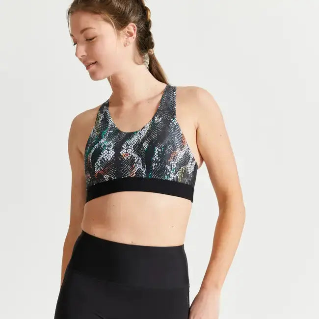 Domyos Medium Support Sports Bra - Reptile Print Domyos