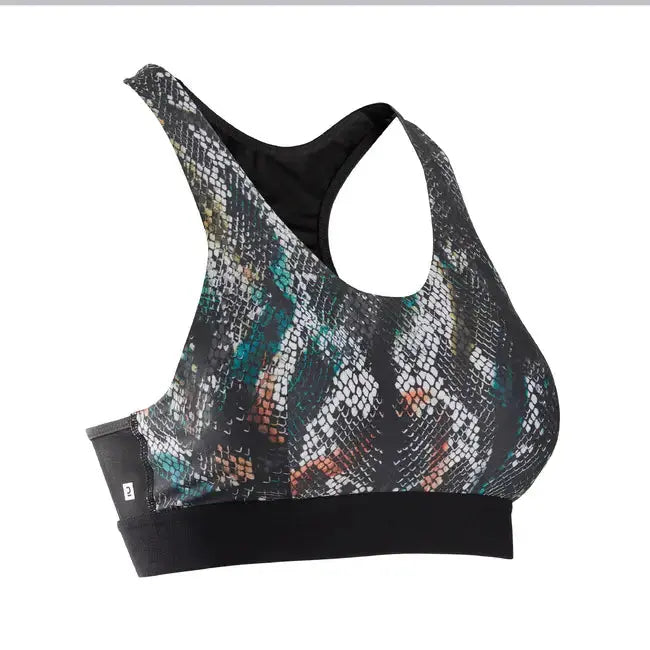 Domyos Medium Support Sports Bra - Reptile Print Domyos