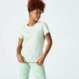 Domyos Women's Fitness T-Shirt 500 Essentials - Rosemary Green Domyos