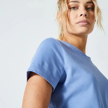 Domyos Women's Fitness T-Shirt 500 Essentials - Indigo Domyos