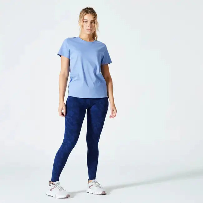 Domyos Women's Fitness T-Shirt 500 Essentials - Indigo Domyos