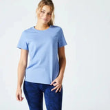 Domyos Women's Fitness T-Shirt 500 Essentials - Indigo Domyos