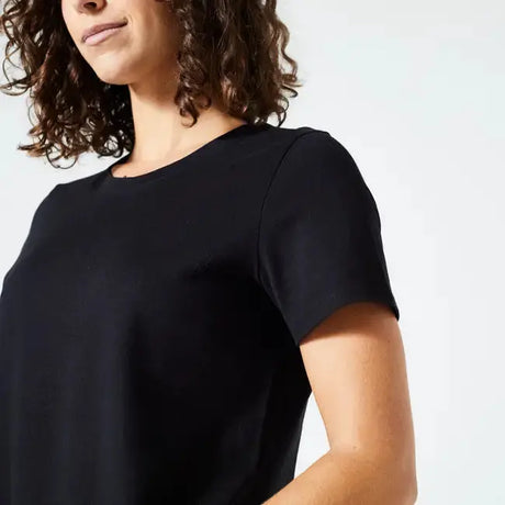 Domyos Women's Fitness T-Shirt 500 Essentials - Black Domyos
