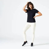 Domyos Women's Fitness T-Shirt 500 Essentials - Black Domyos