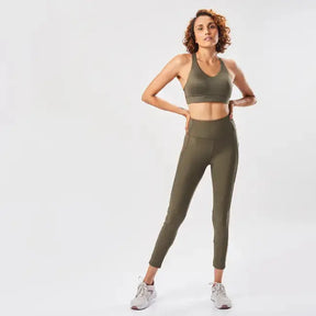 Domyos High Support Fitness Bra 900 - Khaki Domyos
