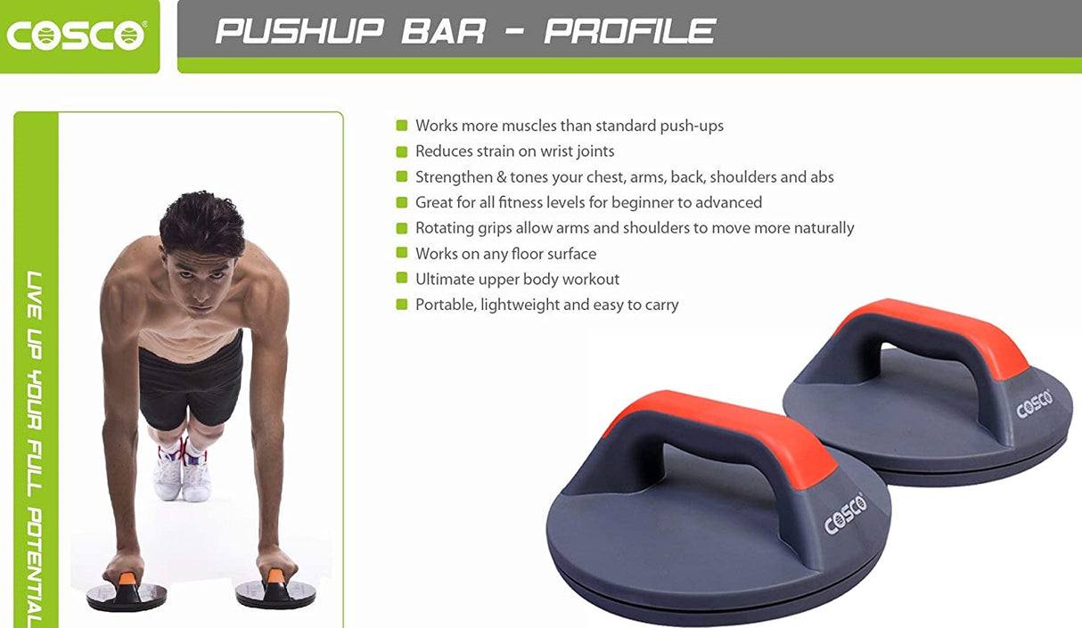 Cosco Plastic Profile Pushup Bar | Advanced | KIBI Sports