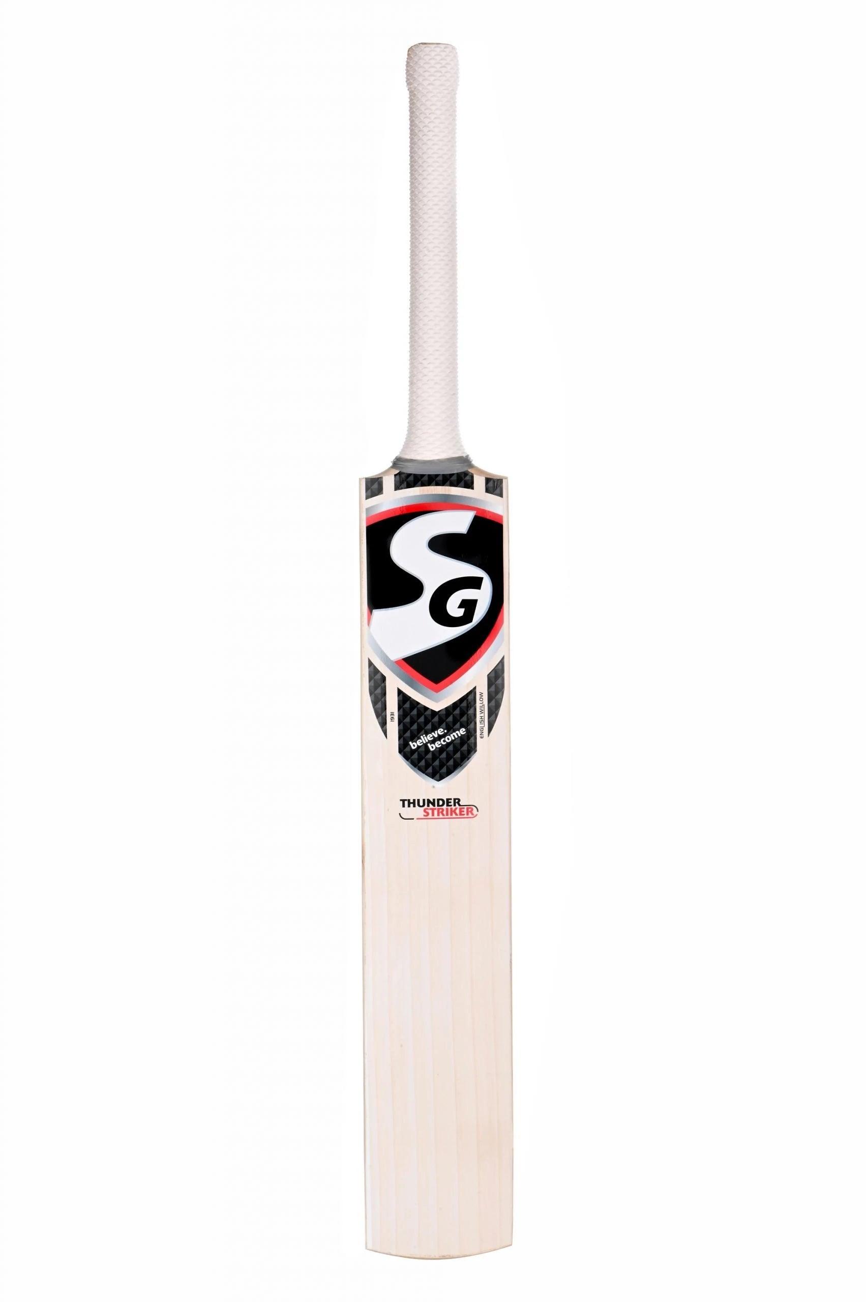 SG Thunder Striker Traditionally Shaped English grade 6 Willow Cricket Bat (Leather Ball) - KIBI SPORTS